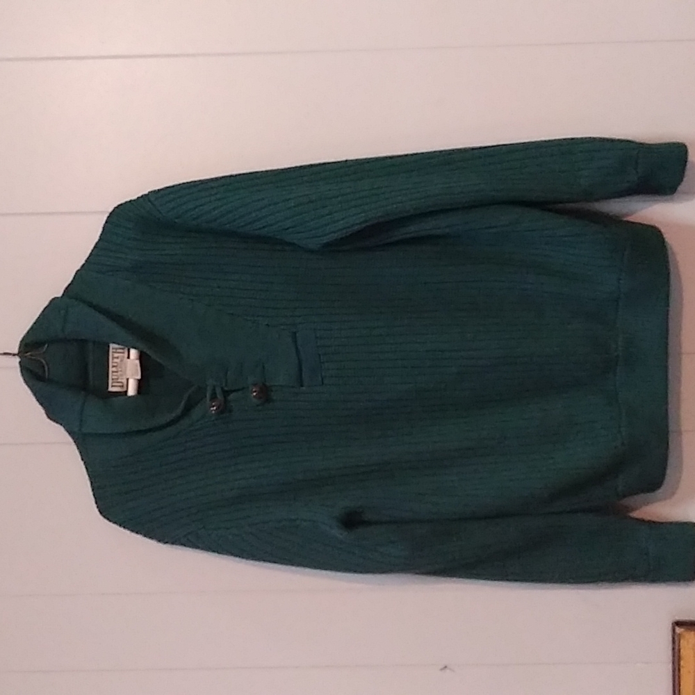 Duluth Trading Co. Mens Heavy Wool Blend Pullover sweater with Collared Neck